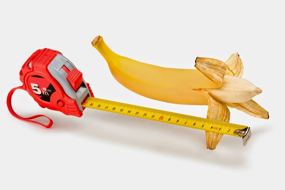 banan i centymetr symbolizują powiększenie penisa